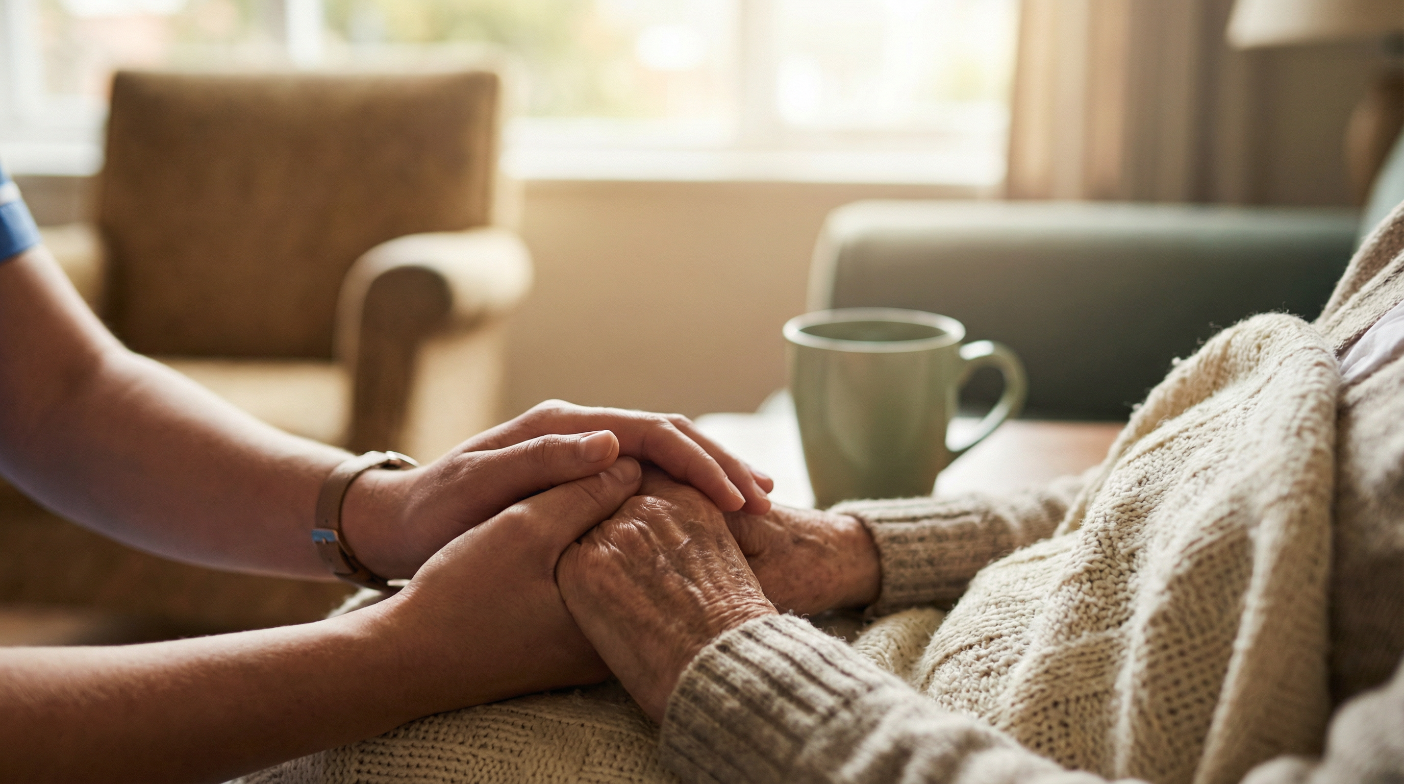 Caring hands providing support